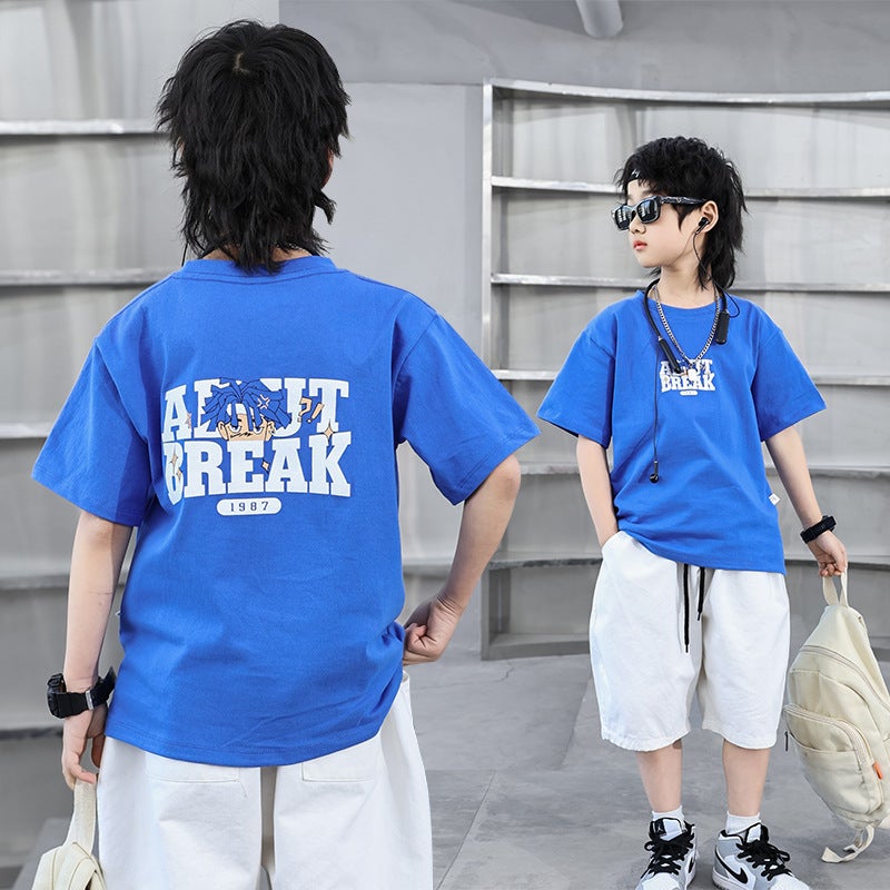 Boys' T-Shirt 2024 Children'S T-Shirt Short Sleeve Cotton Baby Cartoon Korean Style Bottoming Top Children'S Clothing - Image 2