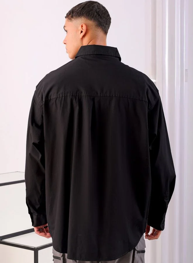 شركة المرآب الهندية Men Oversized Anime Print Full Sleeves Cutaway Collar Street Wear Shirt