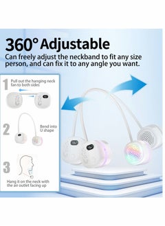 Excefore Portable Neck Fan, Foldable Bladeless Hands-Free USB Rechargeable Battery Operated Cooling,wearable Air Conditioner for Sport, Outdoor, Office, Travel, White  - Image 2