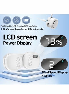 Excefore Portable Neck Fan, Foldable Bladeless Hands-Free USB Rechargeable Battery Operated Cooling,wearable Air Conditioner for Sport, Outdoor, Office, Travel, White  - Image 5