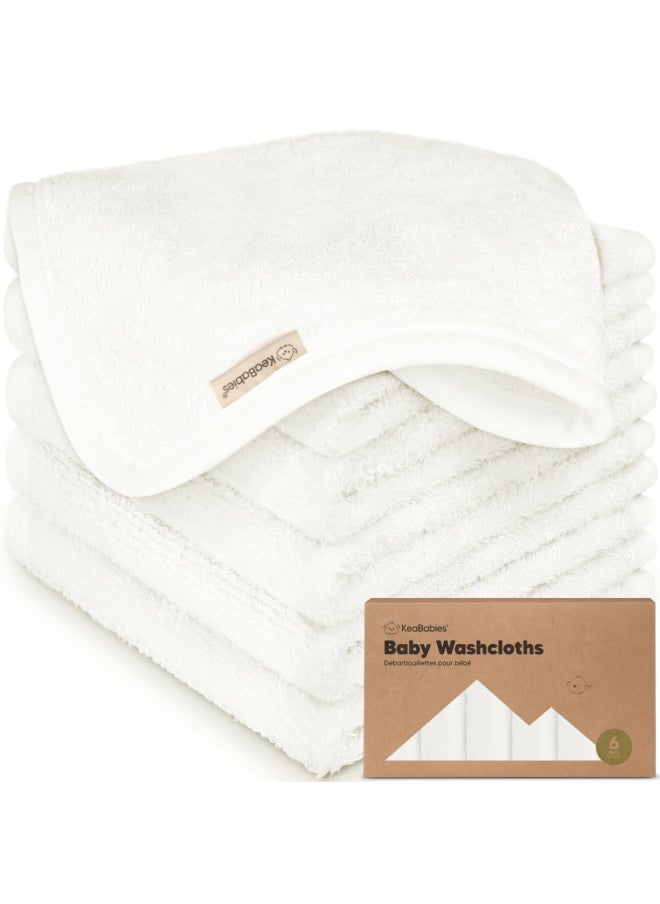 KeaBabies - Baby Washcloths Baby Bamboo Washcloths Towel Soft Organic Baby Washcloths For Motherhood Face Towels For Baby Adult And Infant Hypoallergenic Anti Bacterial Towels White - Image 1