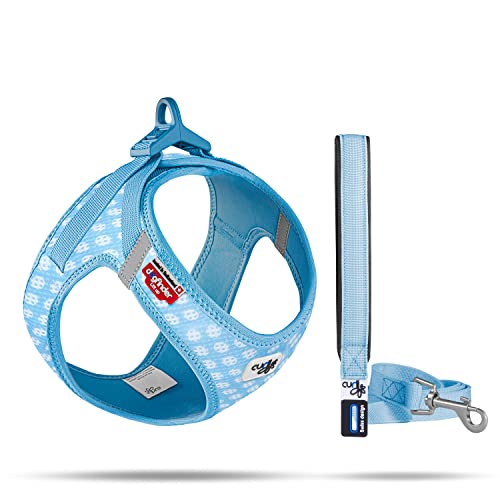 Curli Vest Harness curli Clasp AirMesh SkyBlueCircles 3XS Leash M - Image 1