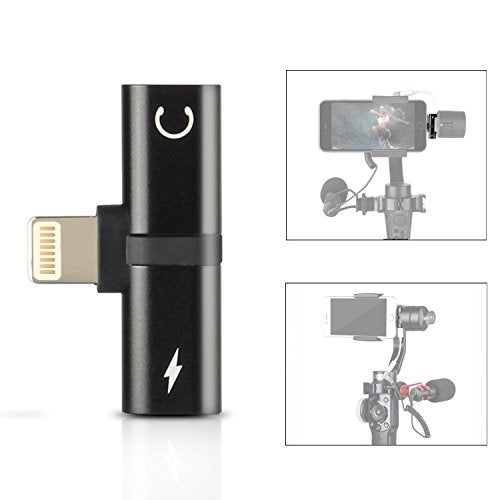 HolaFoto 2in1 Adapter, Charge and Earpod Audio Adapter Attach Microphone to Gimbal for Zhiyun Smooth 5S Smooth5 4 Q3 q2 q DJI Osmo Mobile 2 Feiyu Vimble for iPhone14 13 12 Xs Max XR X 8 Plus 7 Plus 6S - Image 3