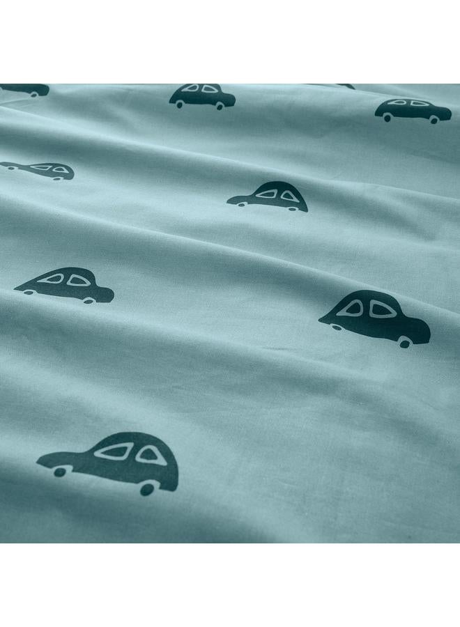 erorex Duvet cover and pillowcase, car pattern/blue, 150x200/50x80 cm - Image 4