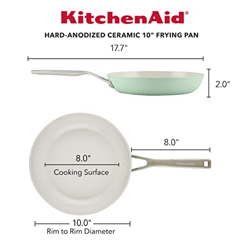 KitchenAid Hard Anodized Ceramic Nonstick Frying PanSkillet 10 Inch Pistachio - Image 3
