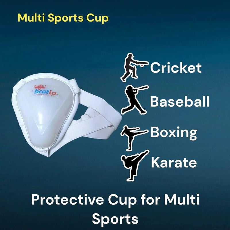 Bratla Cricket Abdominal Guard with Strap, Groin Protector Athletic Cup, Used for Multi-Sports Baseball, Karate, Boxing for Adults - Image 2