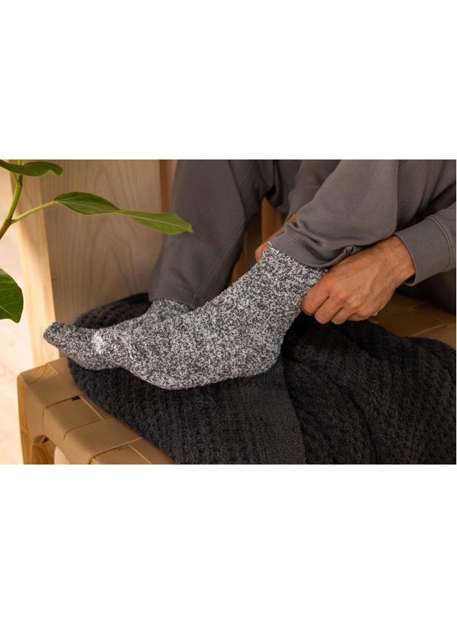 Barefoot dreams ® CozyChic® Heathered Socks, Charcoal-White, Small/Medium - Image 2