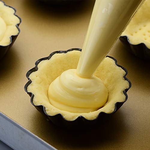 Amytalk 12 Packs Egg Tart Mold, Size 2.6 x 0.9inch, Cupcake Cake Muffin Mold Tin Pan Baking Tool, Carbon Steel - Image 3