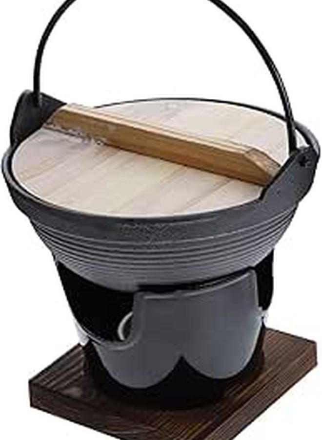 Cast Iron Sukiyaki Pot Japanese Hot Pot Non Stick Portable Lid For Camping Family Gatherings - Image 1