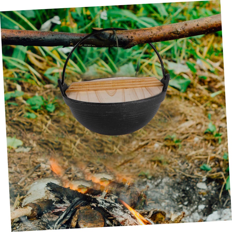 Cast Iron Sukiyaki Pot Japanese Hot Pot Non Stick Portable Lid For Camping Family Gatherings - Image 5