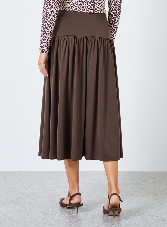 ستايلي تنورة ميدي بحافة واسعة وخصر منخفض - Image 4