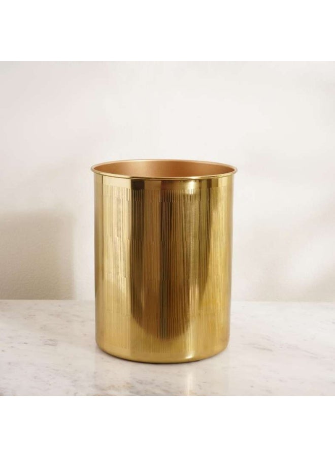 Pan Home Meteor Metal Waste Bin Dia20x25cm - Gold - Image 1