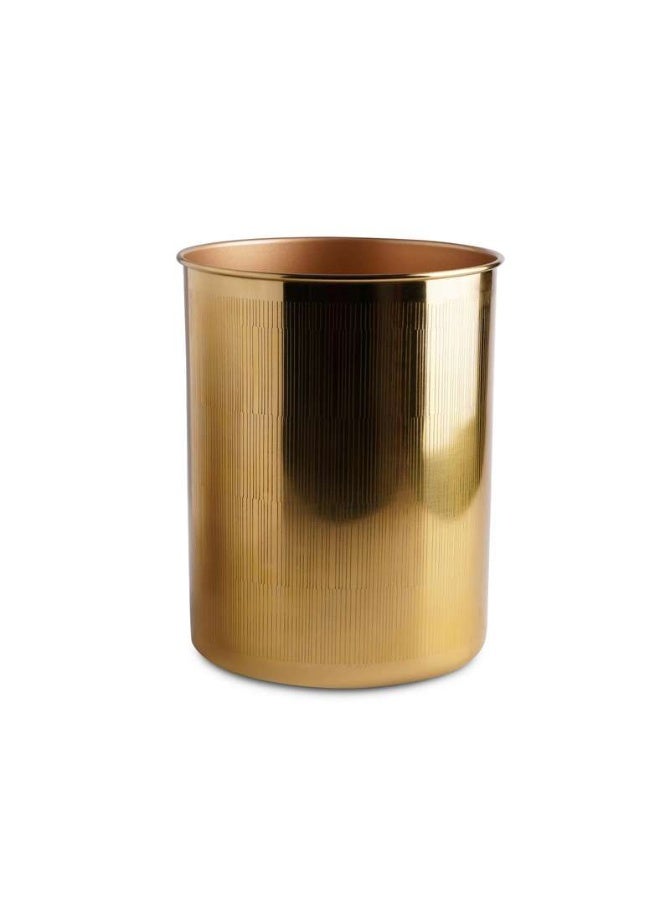 Pan Home Meteor Metal Waste Bin Dia20x25cm - Gold - Image 3