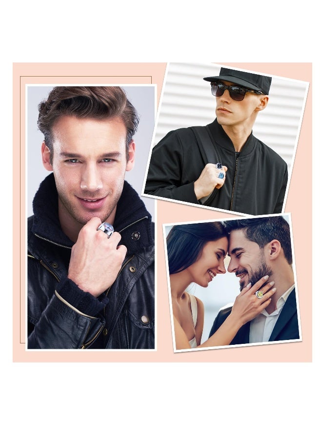 Men Women Finger Watches Set, 10 Pcs Adjustable Ring Watch, Creative Round Quartz Finger Ring Watches with Elastic Band for Birthday  - Image 5