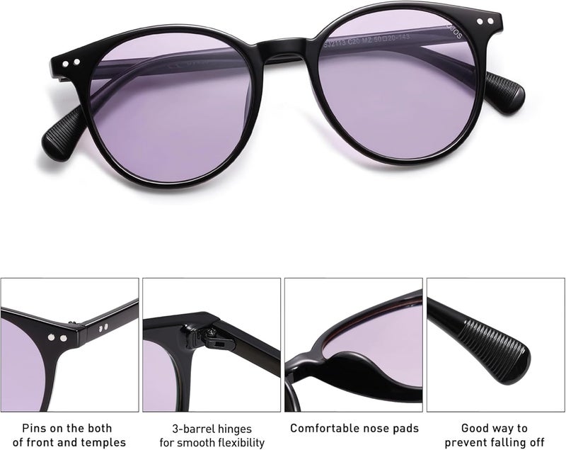 Sojos Small Round Classic Polarized Sunglasses for Women Men Vintage Style UV400 Lens MAY SJ2113 - Image 4