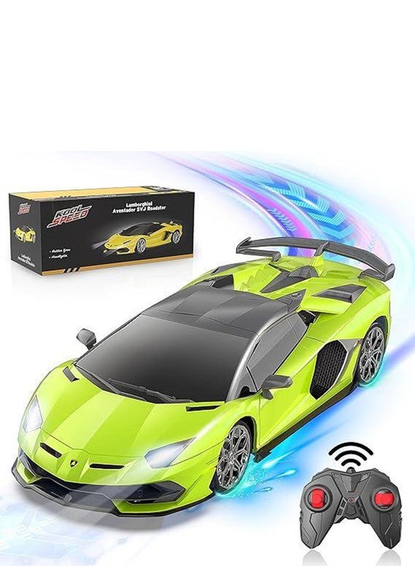 gearbox سيارة سباق لامبورغيني أفينتادور SVJ رودستر عن بعد Kool Speed 1:24 للأطفال 3 سنوات وما فوق (أخضر) - Image 3