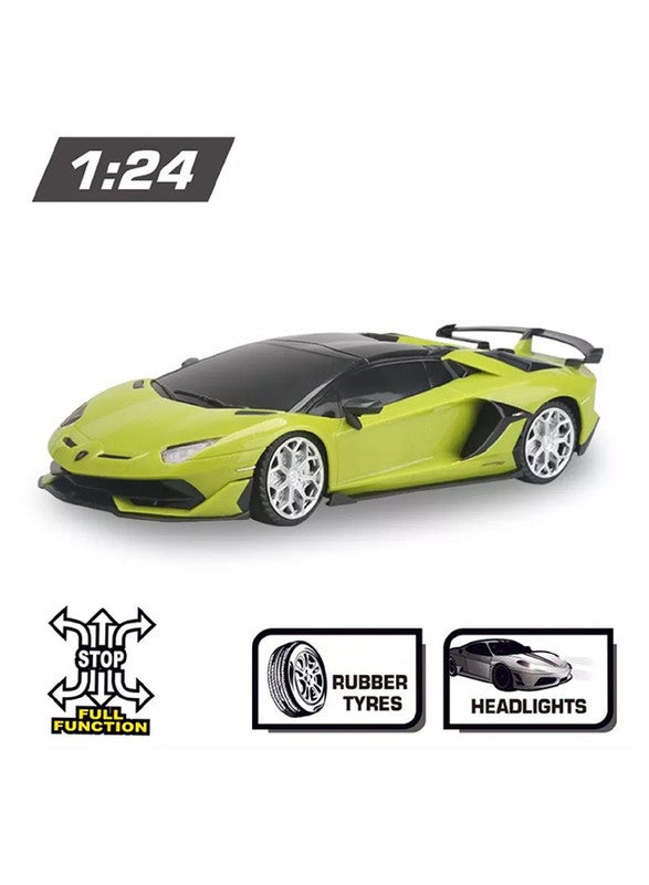 gearbox سيارة سباق لامبورغيني أفينتادور SVJ رودستر عن بعد Kool Speed 1:24 للأطفال 3 سنوات وما فوق (أخضر) - Image 2