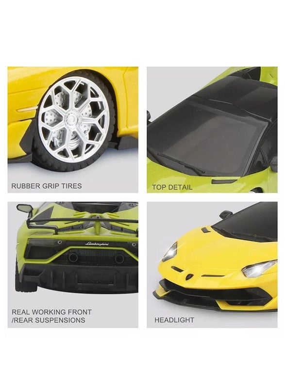 gearbox سيارة سباق لامبورغيني أفينتادور SVJ رودستر عن بعد Kool Speed 1:24 للأطفال 3 سنوات وما فوق (أخضر) - Image 4