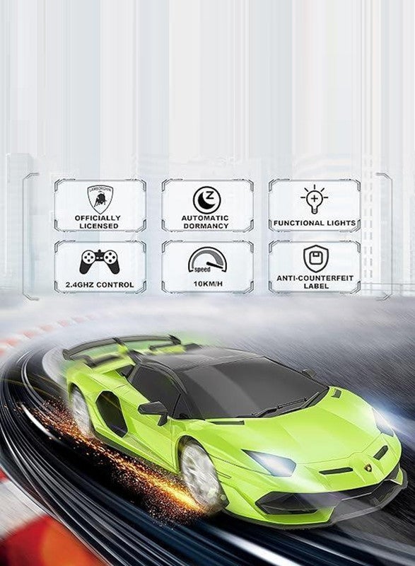 gearbox سيارة سباق لامبورغيني أفينتادور SVJ رودستر عن بعد Kool Speed 1:24 للأطفال 3 سنوات وما فوق (أخضر) - Image 5