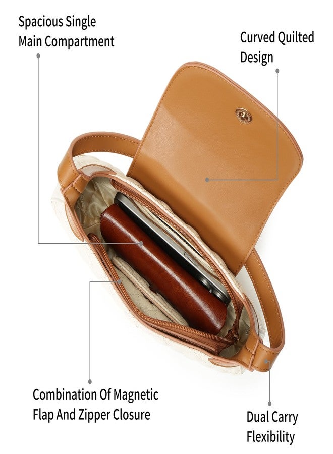 Fastrack Carry Curve Satchel Faux-Leather Women’s Handbag | Quilted Design with Dual Carry Options & Roomy Main Compartment - Image 3