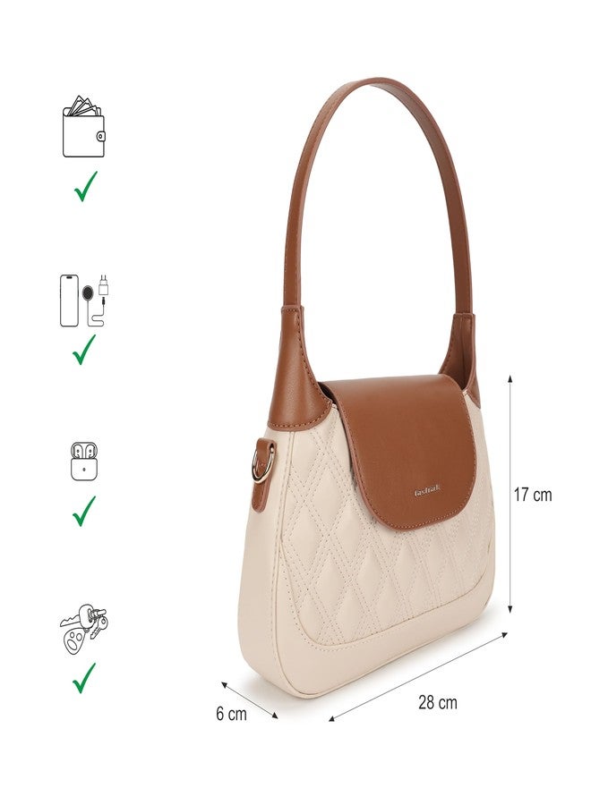 Fastrack Carry Curve Satchel Faux-Leather Women’s Handbag | Quilted Design with Dual Carry Options & Roomy Main Compartment - Image 4
