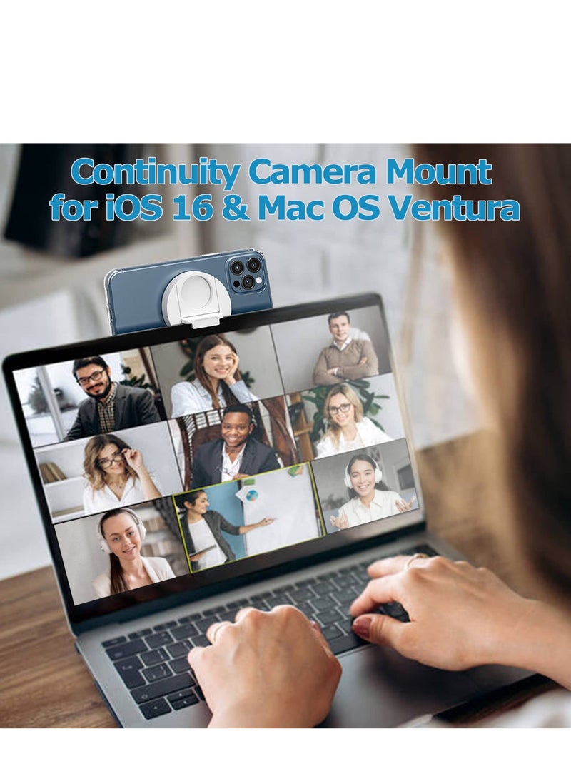 Y&D Continuity Camera Mount for MacBook Laptops/iPhone 12 13 & 14 Series Compatible with Mag safe iPhone Webcam iOS 16 macOS Ventura Desk View Avaliable Includes Magnetic Metal Ring - Image 5