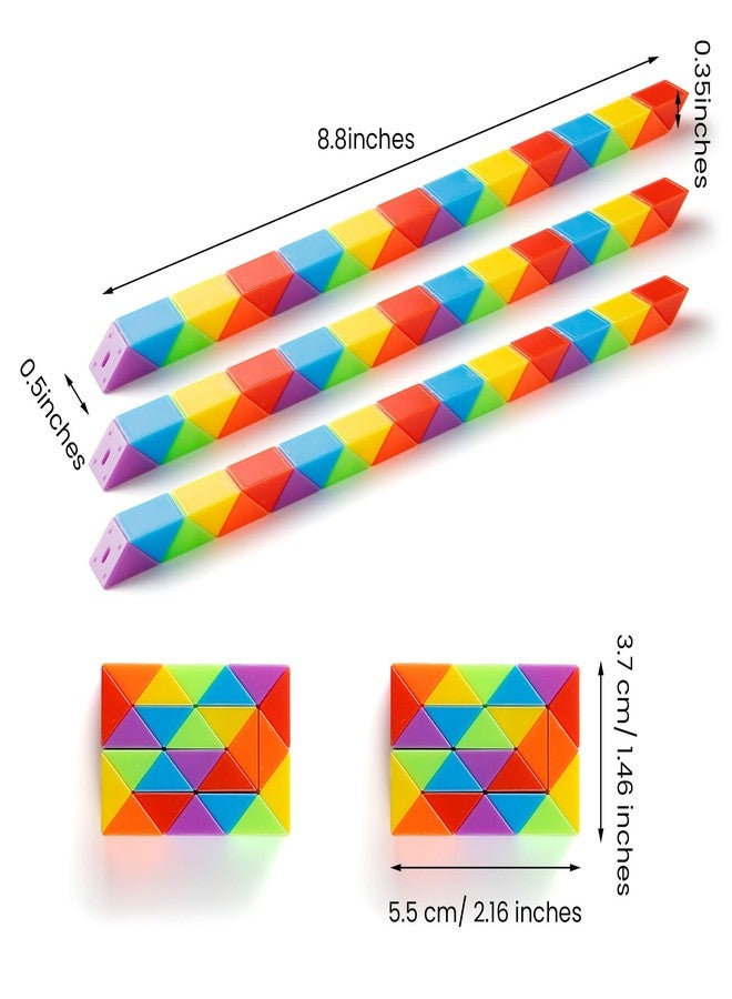 Yeetec Fidget Snake Cube Kids Party Favors Rainbow Twist Puzzle Toy for Christmas Stocking Stuffers Party Bag Fillers and Supplies School Prize Toys and Gifts (12) - Image 2