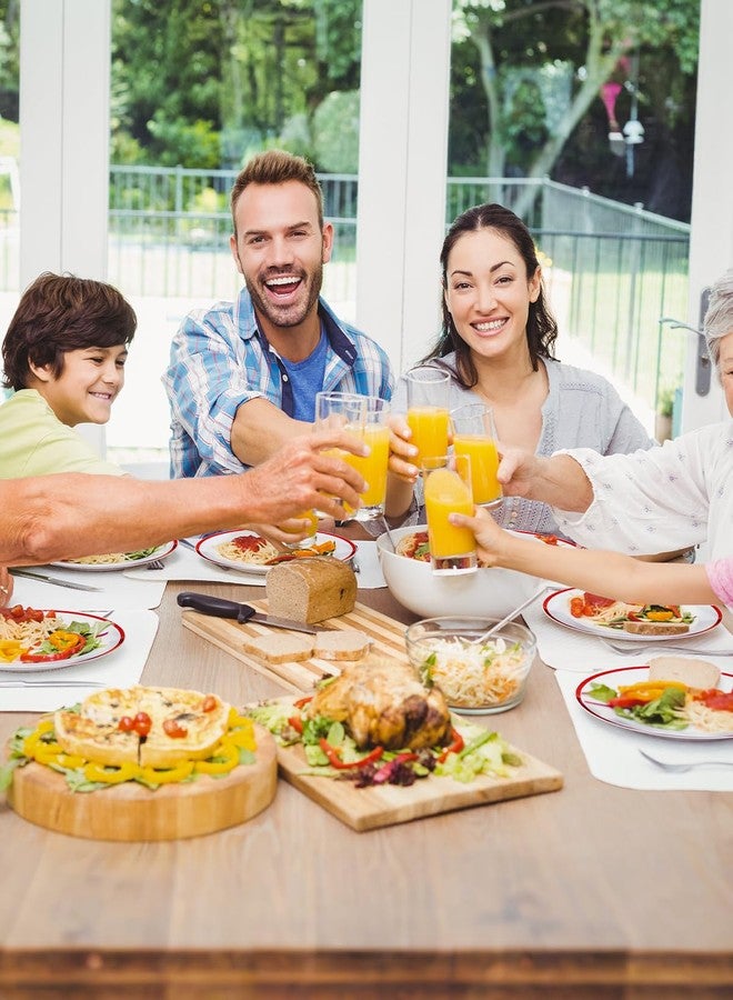 BESTVIP طقم عشاء أحمر شفاف للاستخدام مرة واحدة مكون من 350 قطعة، يكفي لـ 50 ضيفًا، يتضمن 100 طبق بلاستيكي، و50 كوبًا، و50 منديلًا ورقيًا ملفوفًا مسبقًا، بالإضافة إلى أدوات مائدة، مناسب للحفلات، وأعياد الميلاد، وحفلات الزفاف. - Image 5