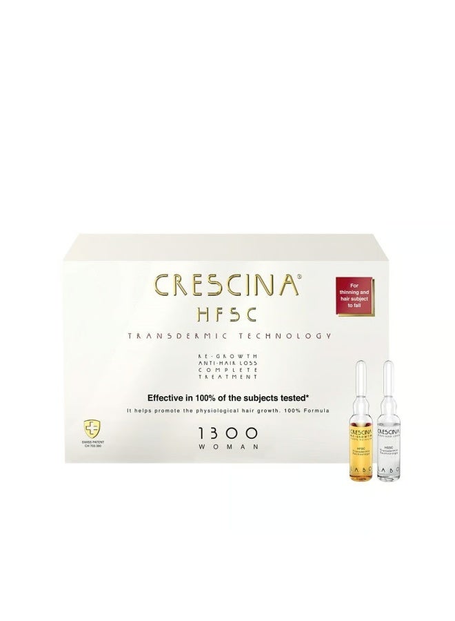 Crescina HFSC Transdermic Treatment 1300 Woman Ampoules 3.5ml x10+10 Hair Loss & Hair Growth - Image 1
