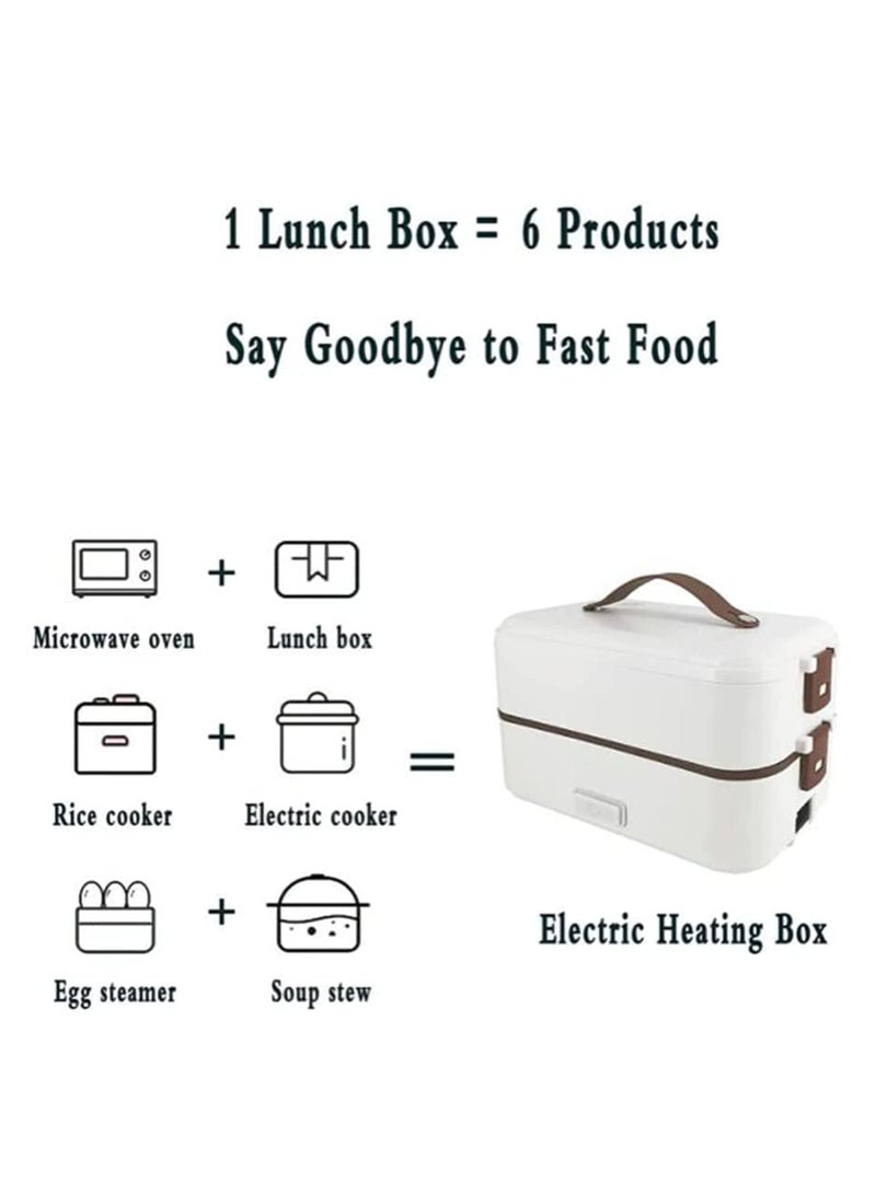 XiuWoo Self Cooking Electric Steamer Lunch Bento Box Mini Warmer Rice Cooker for Adult Kids Home Office School Travel Cook Raw Food  - Image 3