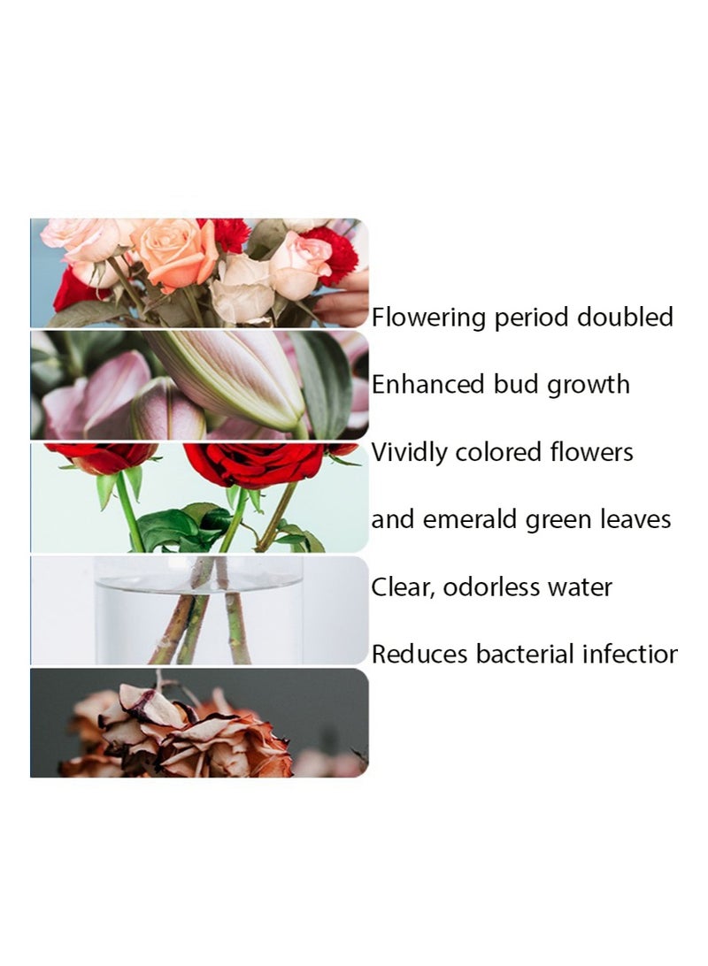 كريسال محلول مغذي للورد، عبوات طعام شفافة للزهور لتنسيق الزهور والباقات، مستلزمات تنسيق الزهور الطازجة، مادة حافظة للزهور ومحلول مغذي لإطالة عمر الزهور (5 جرام، 10 عبوات) - Image 4