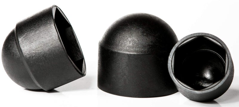 Screws City Screws City M12 (19mm Wrench) Black Plastic Nut and Bolt Protective Dome Cover Caps (Pack of 10) - Image 1