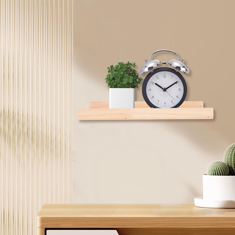 Garneck Floating Wall Shelf 30x15 Inch Rustic Wood Wall-Mounted Shelf with Invisible Bracket for Bedroom Kitchen Living Room Storage and Decorative Display - Image 2