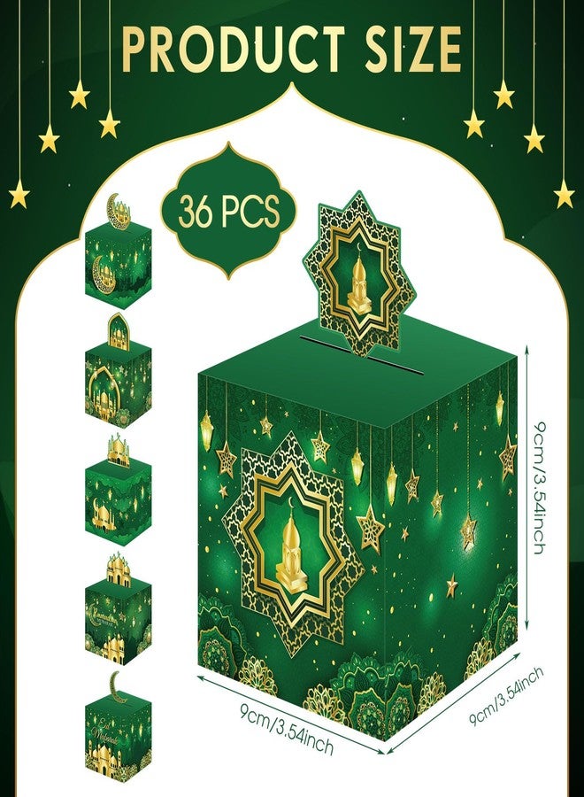 Faccito Eid Party Boxes, 36 Pcs Ramadan Treat Boxes in 6 Designs, Eid Mubarak Boxes for Muslim Islamic Party Supplies Decor - Image 2
