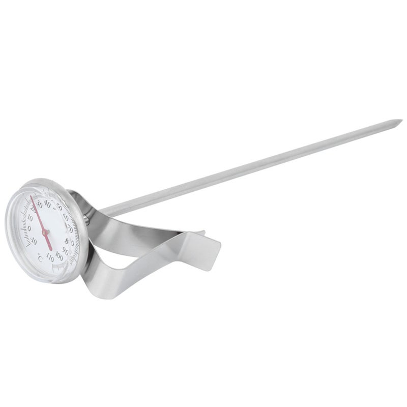 Adjustable Hanging Thermometer: Short Length, Large Intuitive Dial, High Accuracy - Battery-Free Sensitive Probe, Stainless Steel + Glass Construction, Adjustable Clip for Coffee Milk Candy Barbecue F - Image 3