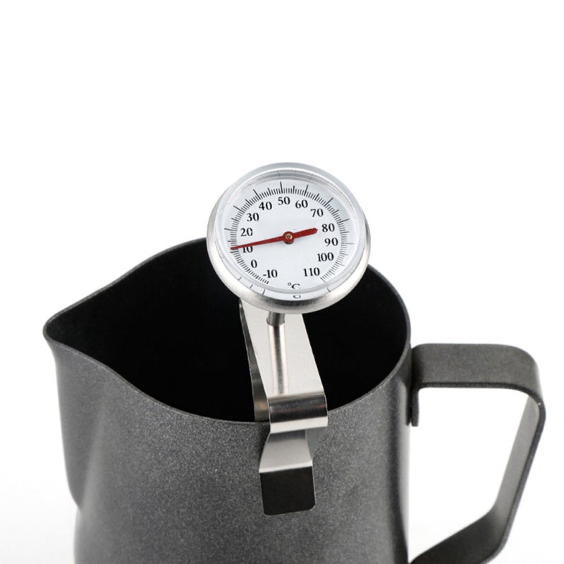 Adjustable Hanging Thermometer: Short Length, Large Intuitive Dial, High Accuracy - Battery-Free Sensitive Probe, Stainless Steel + Glass Construction, Adjustable Clip for Coffee Milk Candy Barbecue F - Image 1