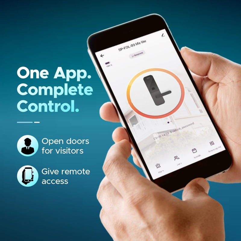 Speedy WiFi Enabled Smart Door Lock for Main Door Biometric 2 Emergency Keys 2Year Warranty Free Installation Door Thickness Should be Between 3060mm - Image 3