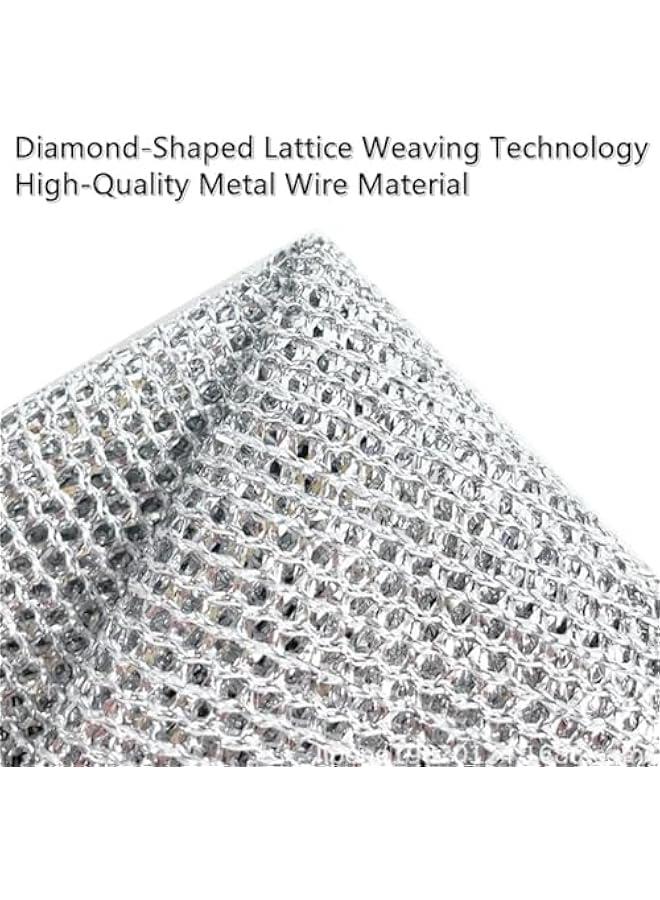 Steel Wire Dishwashing Cloth, Multipurpose Wire Dishwashing Rags for Wet and Dry, Double Layer Non-Scratch Stainless Steel Scrubber Pads for Pots and Pans, Sinks, Stove Tops (10pcs) - Image 5