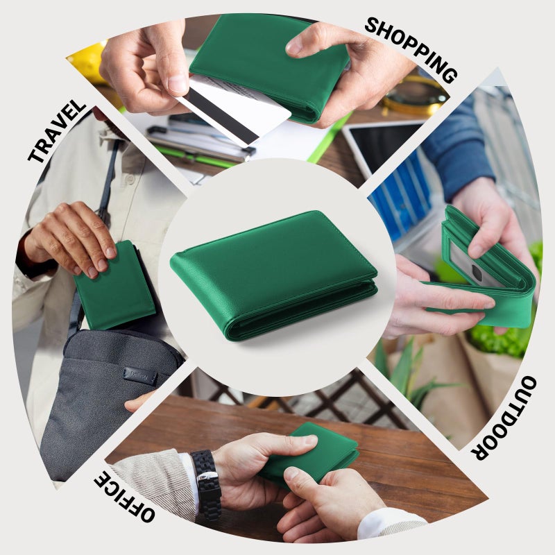 GNDR Wallet For Men RFID Blocking Green Wallets Bifold Faux Leather Card Holder Front Pocket Mens Accessories With Gift Box - Image 5