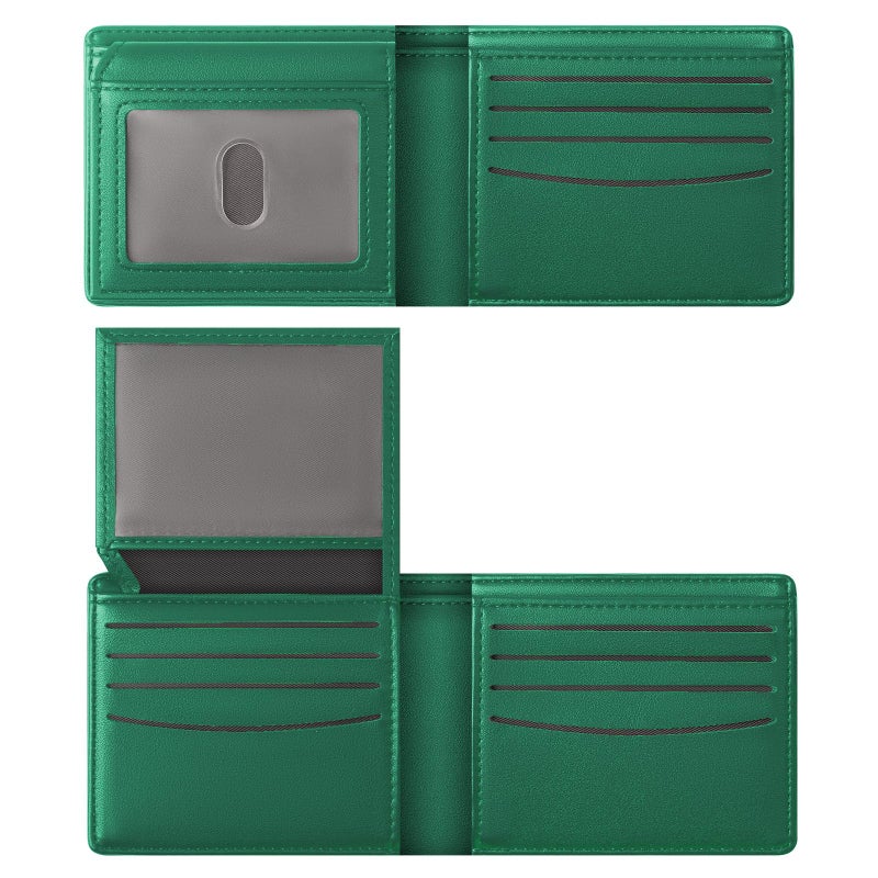 GNDR Wallet For Men RFID Blocking Green Wallets Bifold Faux Leather Card Holder Front Pocket Mens Accessories With Gift Box - Image 1