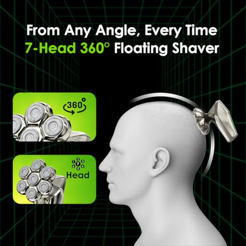 Oraimo Multi 5 In 1 Grooming Kit | Head & Face Shaver | Beard & Nose Trimmer | Wet & Dry Use | Facial Massager and Cleanser | 90 Min Runtime | Built in LED display | IPX7 Waterproof (RS70) - Image 4
