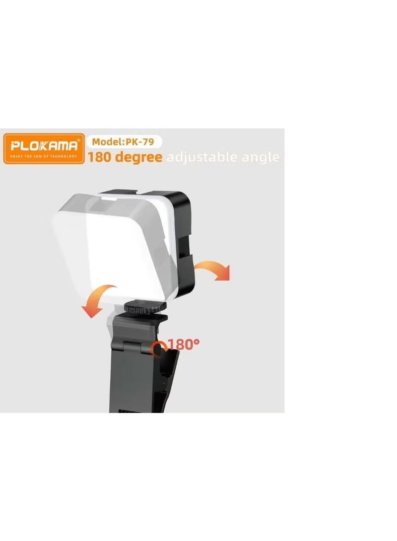 Plokama PK79 Mini LED Video Light – 6000K Adjustable Brightness 5.5W Photography Fill Lamp - Image 3