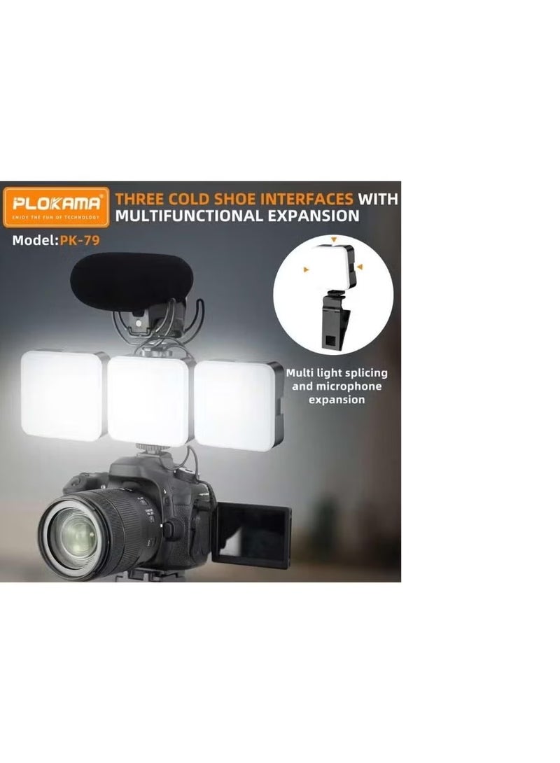 Plokama PK79 Mini LED Video Light – 6000K Adjustable Brightness 5.5W Photography Fill Lamp - Image 2
