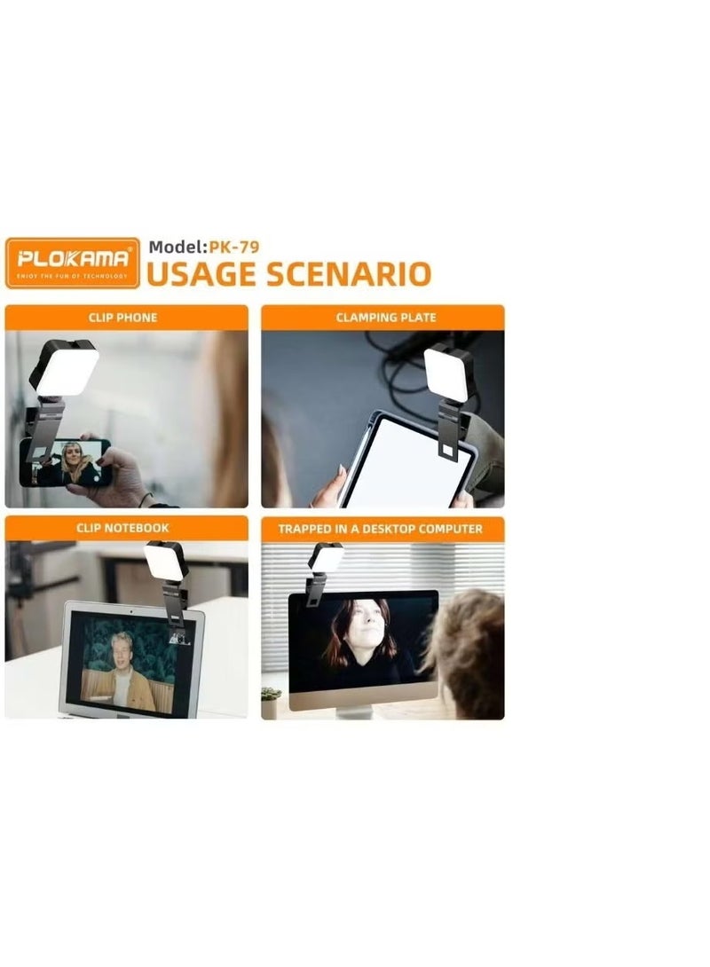 Plokama PK79 Mini LED Video Light – 6000K Adjustable Brightness 5.5W Photography Fill Lamp - Image 4