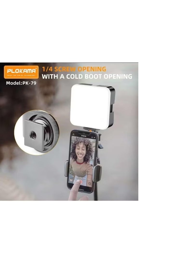 Plokama PK79 Mini LED Video Light – 6000K Adjustable Brightness 5.5W Photography Fill Lamp - Image 5