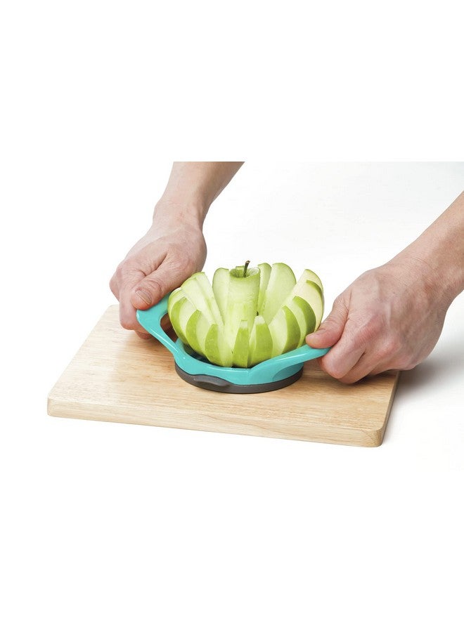 Progressive International PrepWorks by Progressive Dishwasher Safe 16-Slice Thin Apple Slicer and Corer with Attached Safety Cover (Turquoise) - Image 3