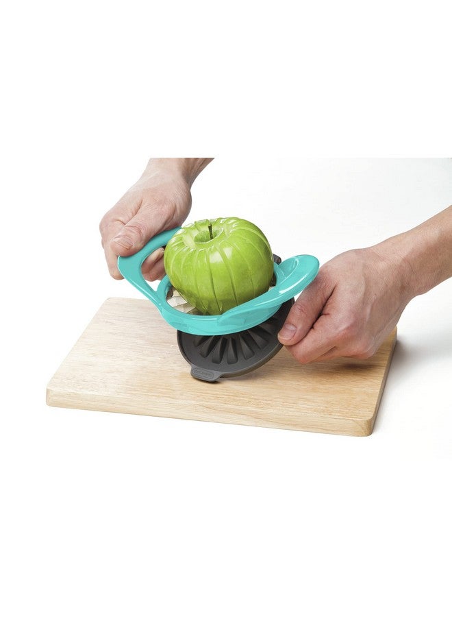 Progressive International PrepWorks by Progressive Dishwasher Safe 16-Slice Thin Apple Slicer and Corer with Attached Safety Cover (Turquoise) - Image 2