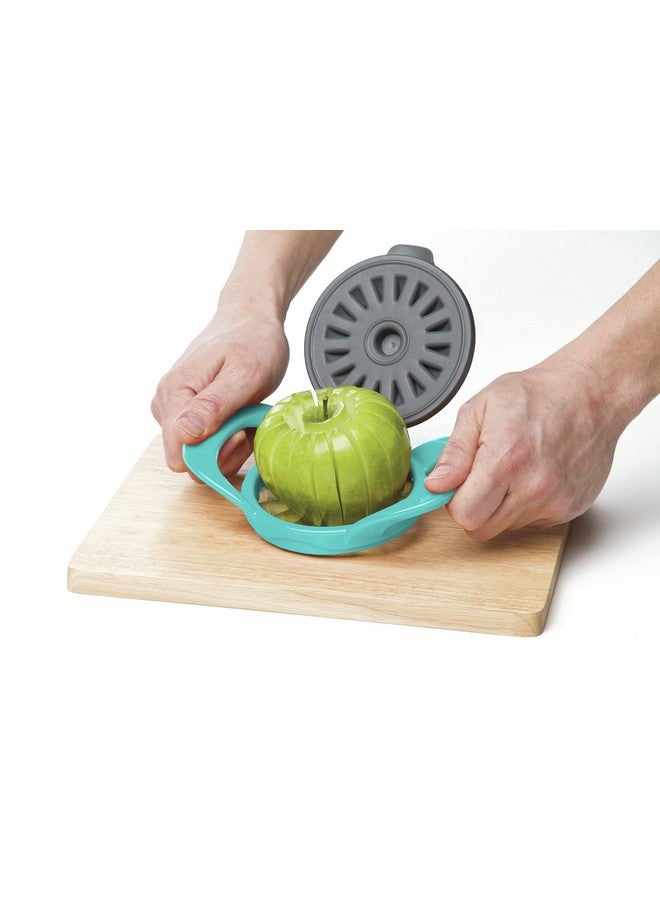 Progressive International PrepWorks by Progressive Dishwasher Safe 16-Slice Thin Apple Slicer and Corer with Attached Safety Cover (Turquoise) - Image 4