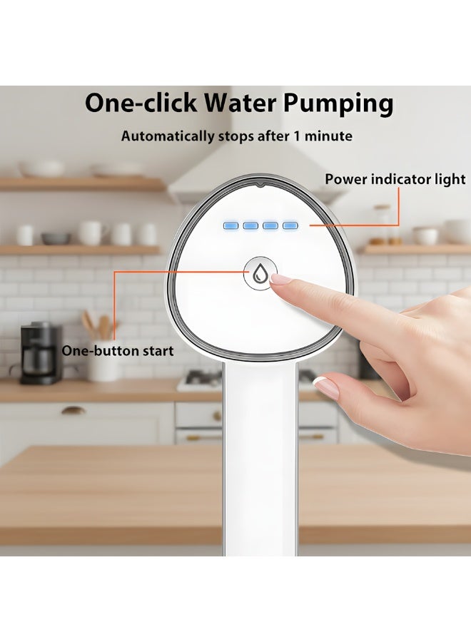 Electric Water Bottle Pump,Long Battery Life,Usb Charging,Automatic Drinking Water Pump Portable Water Dispenser Foldable,Applicable To Home/Office/Outdoor Travel (White) - Image 3