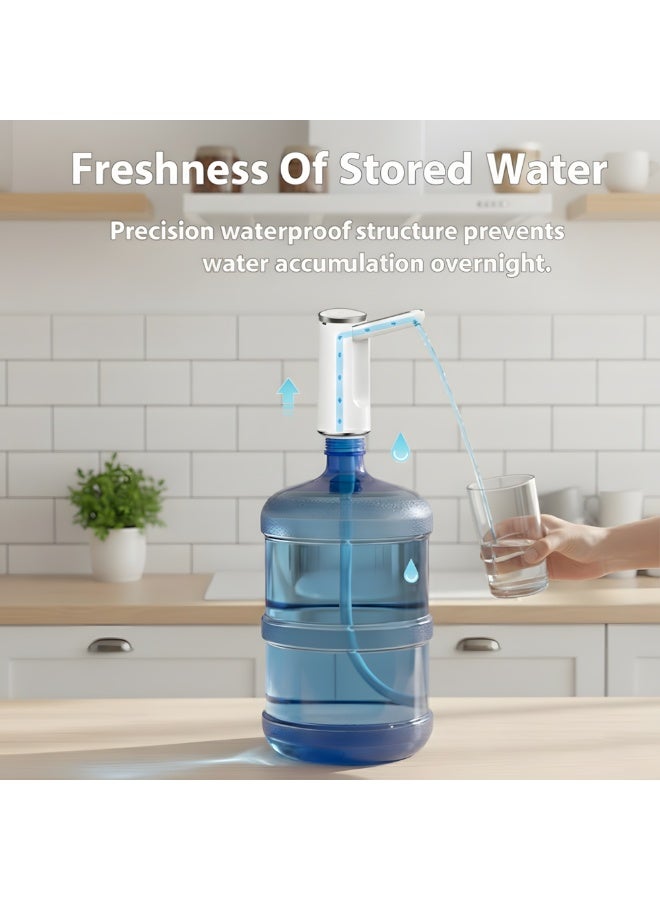 Electric Water Bottle Pump,Long Battery Life,Usb Charging,Automatic Drinking Water Pump Portable Water Dispenser Foldable,Applicable To Home/Office/Outdoor Travel (White) - Image 4